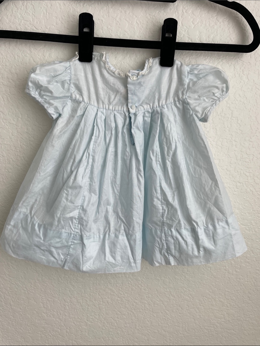 Vintage NANETTE ORIGINALS Babe Frock Puff Sleeve, Light Blue w/Pintuck Front - Picture 5 of 14